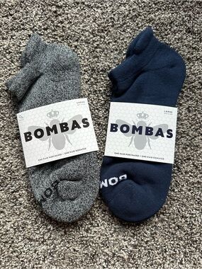 Bombas Men's Socks - Navy & Heather Gray (Large)